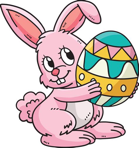 Bunny Carrying Easter Egg Cartoon Colored Clipart 14743694 Vector Art ...