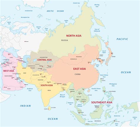 Asia Map Countries 的图像结果