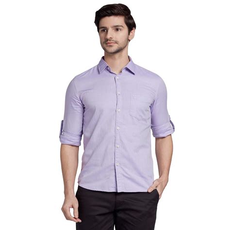 Men Violet Slim Fit Oxford Cotton Full Sleeve Shirts – MyRaymond