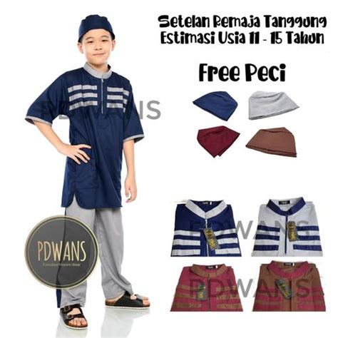 Jual BAJU KOKO Setelan Pakistan Remaja Tanggung Warna Toyobo TYB01 ...