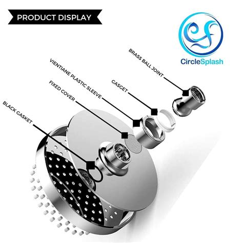 CircleSplash - Rainfall Shower Head - 2.5 gpm - High Flow Showerhead ...