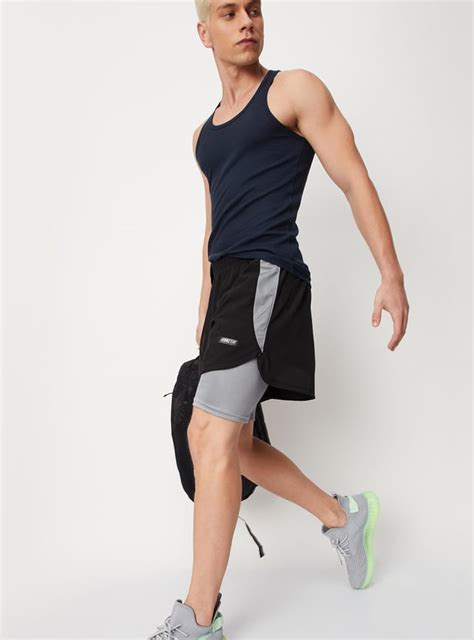 Buy Men Colourblock Layered Active Shorts Online at just Rs. 799.0 ...