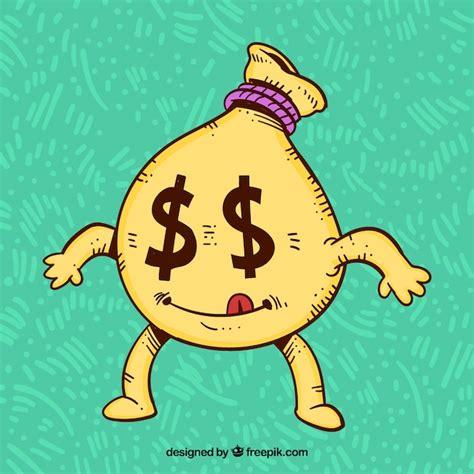 Money bag character background with dollar eyes | Free Vector