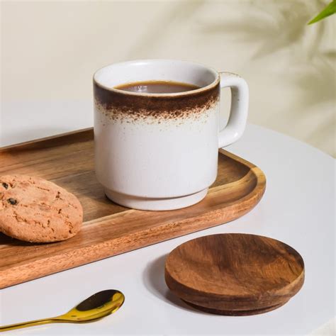 Cavern Clay Mug With Lid White 250 ml Online - Premium Coffee Mug ...