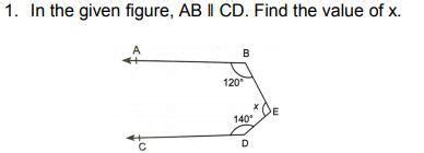 . In the given figure, AB ǁ CD. Find the value of x - Brainly.in