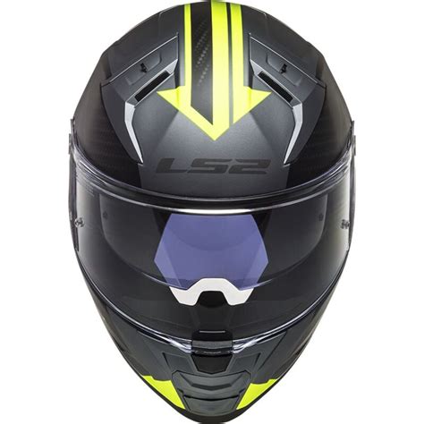 LS2 Vector II Splitter Matt Titanium & Hi-Vis Yellow Crash Helmet ...