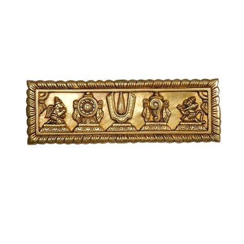 Buy EKAA HANDICRAFTS Brass Shankh Chakra Tilak Lord Vishnu Symbol Wall ...