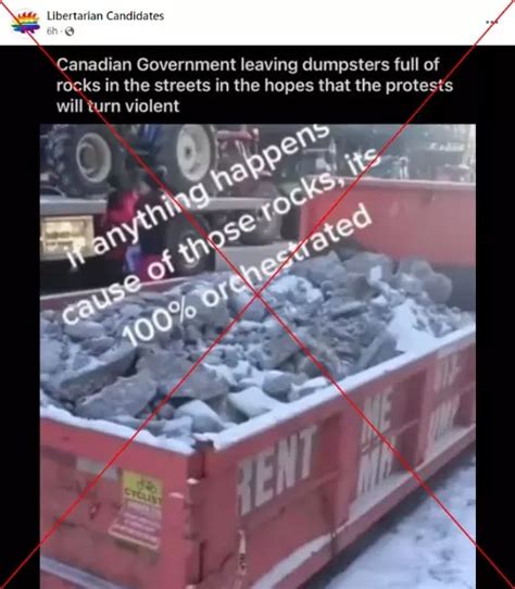 Canadian Govt. Did Not Place Rock-Filled Dumpster To Incite Truckers To ...