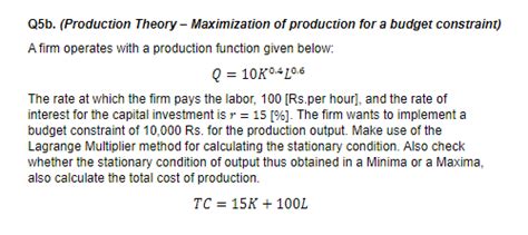 Image result for Production Budget Problem Question