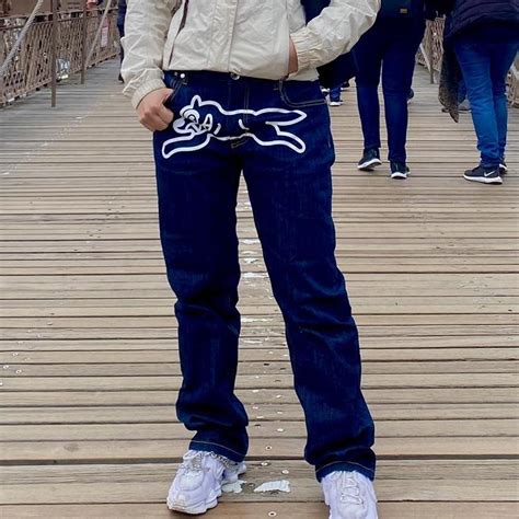 Billionaire boys club ice cream running dog jeans in... - Depop