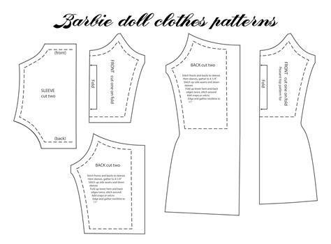 Barbie Doll Clothes Pattern Free Printable - Free Printable Learning ...