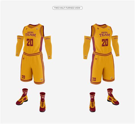 Men’s Full Basketball Kit Crew-Neck Jersey Mock up on Behance