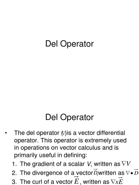 Image result for Del Operator