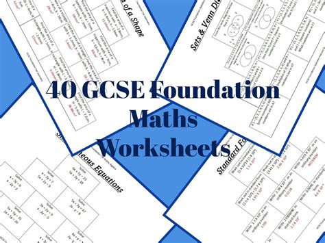 40 GCSE Foundation Maths Practice Pyramid Worksheets | Teaching Resources