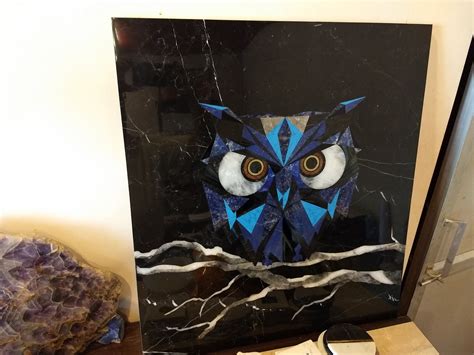Stone Plus India Marble Inlay Owl Wall Mural – Opulent Homes