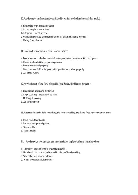 Image result for ServSafe Practice Test Answer Key