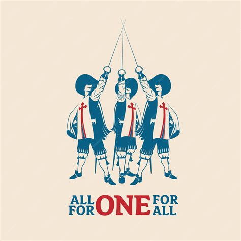 Premium Vector | All For One For All the Three Musketeers vector ...