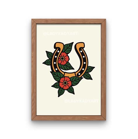 Watercolor Horseshoe Tattoo