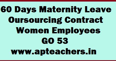 60 Days Maternity Leave Oursourcing Contract Women Employees GO 53 ...
