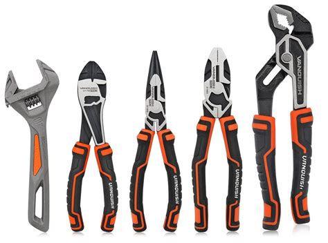 Vanquish 5-Piece Pliers and Wrench Set with 10'' Tongue and Groove, 7 ...