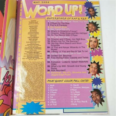 Word Up Magazine May 2004 Big Poster Issue Usher Chingy B2K Omarion ATL ...
