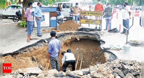 Ahmedabad: 47 sinkholes this year and counting | Ahmedabad News - Times ...