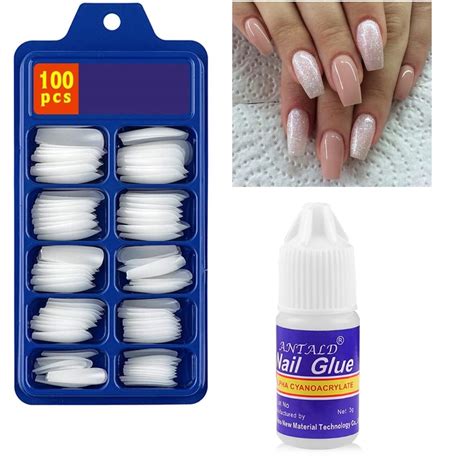 Buy Facejewel Pack of 100 false tips, false nails for nail extension ...