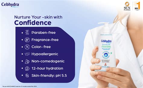 Sun Pharma Cebhydra Lotion, Ceramides, Cholesterol & Fatty Acids, Deep ...