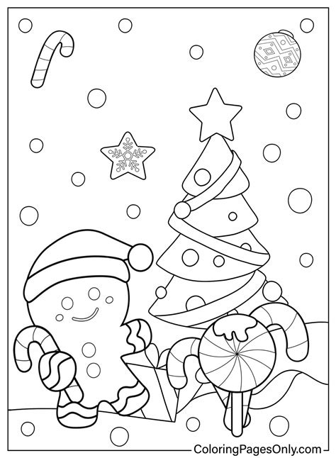 Christmas Gingerbread Man Coloring Sheet
