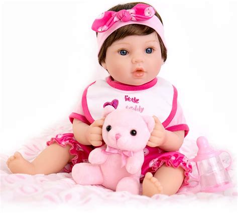 Buy Aori Lifelike Reborn Baby Dolls Pink Bassinet 18 inch Realistic ...