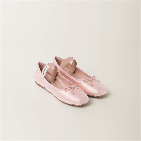 Orchid Pink Satin Ballerinas | Miu Miu | Satin shoes, Designer ballet ...