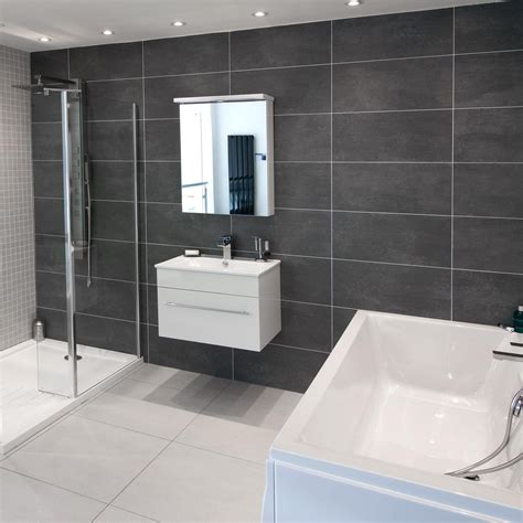 Cementi Dark Grey Porcelain Wall/Floor Tile - Better Bathrooms