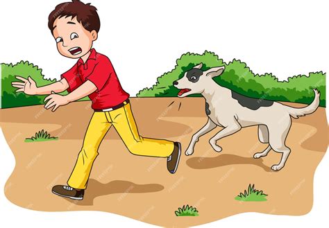 Dog barking at a stranger vector illustration | Premium Vector