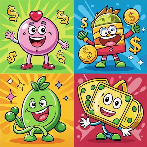 Four cartoon characters with a dollar sign theme | Premium AI-generated ...