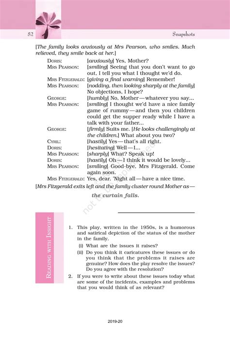 Mothers Day - NCERT Book of Class 11 English Snapshot