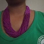 Buy Chahat Accessories Fuchsia pink colour beaded necklace for women ...