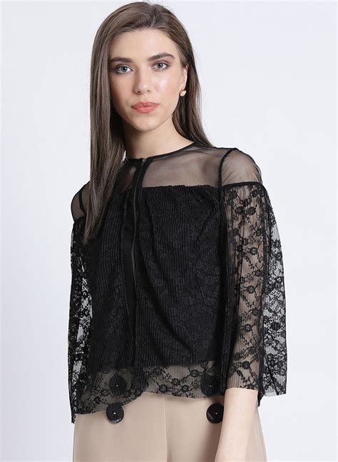 Buy Dream Noir Mesh Full Sleeves Jacket 117991BLACKXS – KAZO