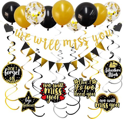 We Will Miss You Party Supplies Decorations - Gold | Ubuy India