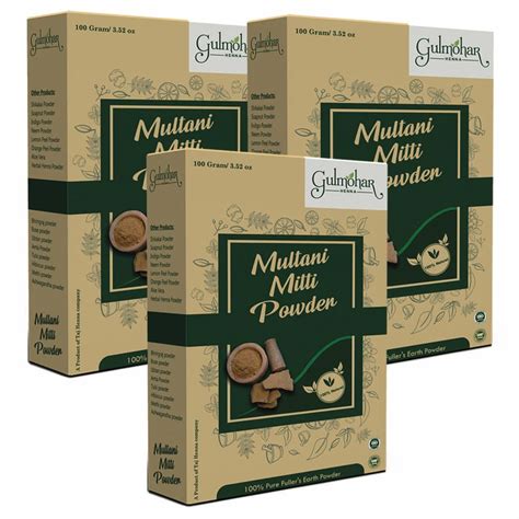Gulmohar 100% Natural Multani Mitti (Bentonite Clay) face Pack Powder ...