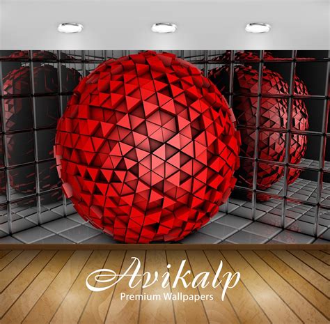 Avikalp Exclusive Awi3867 Red Sphere Made Of Triangles Full HD Wallpap ...