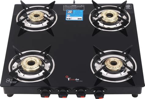 Thermador Glass 4 Burner Gas Stove With Premium Gas Saver Brass Plated ...