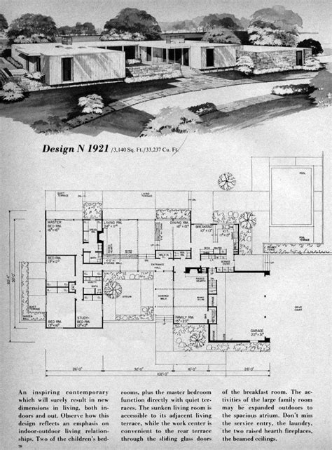 One Story House Plans Mid Century Modern