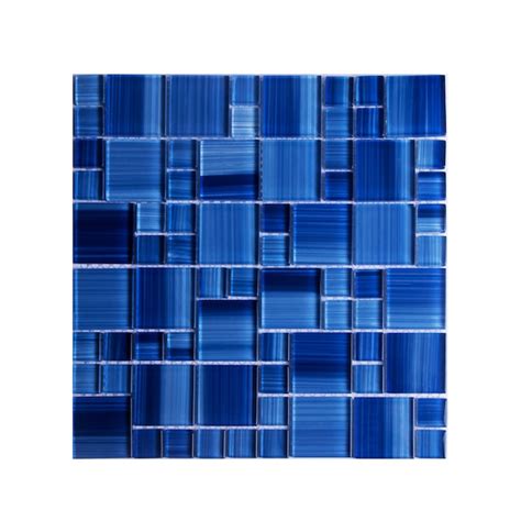 WS Tiles (Sample) Sample Aquatic Blue 3-in x 3-in Glossy Glass ...