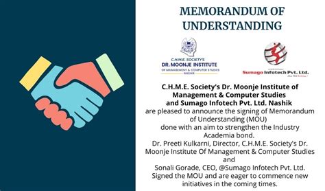 MoU with Sumago Infotech Pvt. Ltd - Dr Moonje Institute Of Management ...