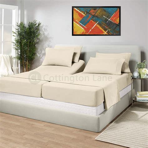 Amazon.com: Split King Sheets Sets For Adjustable Bed - 5 Piece Split ...