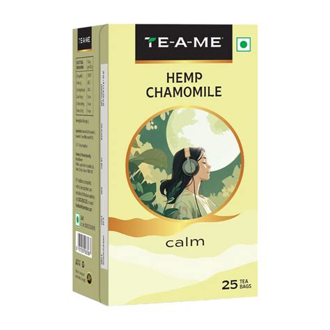 Buy Online: Te-A-Me Hemp Chamomile Tea from India, 25 tea bags – TE-A-ME