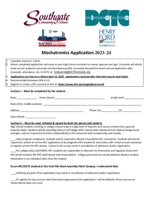 Fillable Online Mechatronics Application Form MOD Draft 2022.docx Fax ...