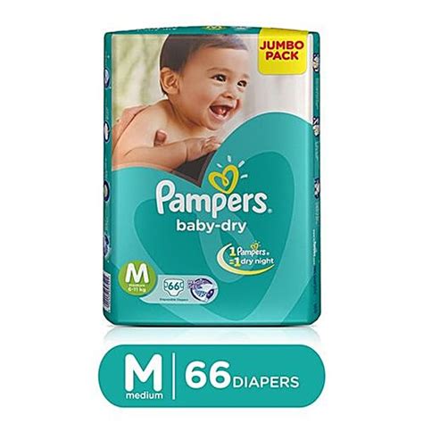Buy Pampers Disposable Diapers Medium 6 11 Kg 66 Pcs Online At Best ...