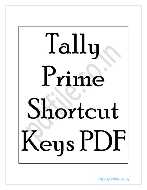 Tally prime shortcut keys - Tally Prime Shortcut Keys PDF Keyboard ...