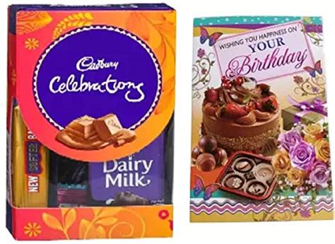 Cadbury Mini Chocolate Gift Pack With Birthday Greeting Card Combo ...
